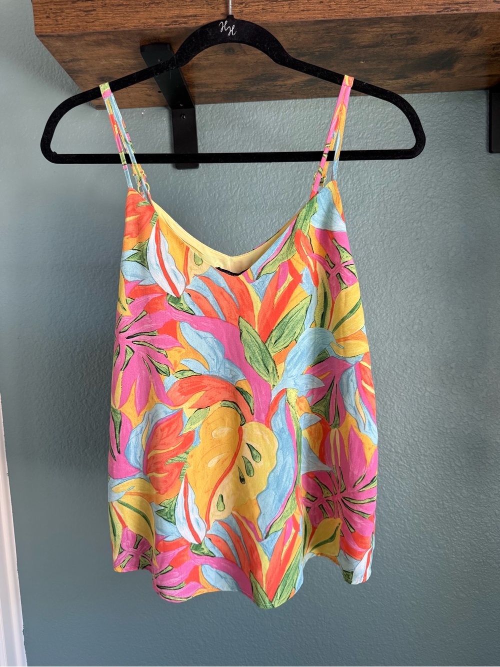 NWT Skies Are Blue Tropical Print Cami Tank Top Resort Vacation Beach XS - Picture 2 of 5